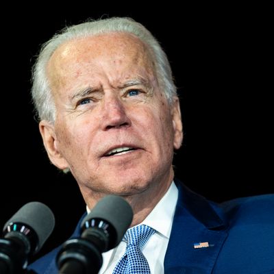 Former Vice President and Democratic presidential candidate Joe Biden speaks during a campaign rally in Los Angeles.