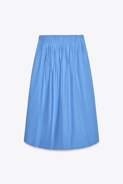 Zara ZW Collection Poplin Midi Skirt