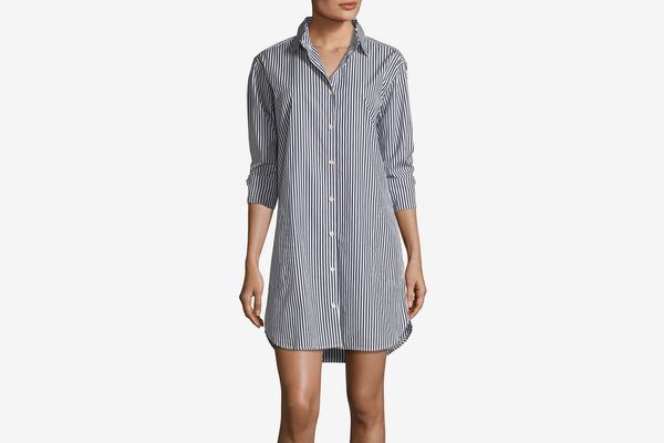 Kule Long-Sleeve Striped Button-Down Shirtdress