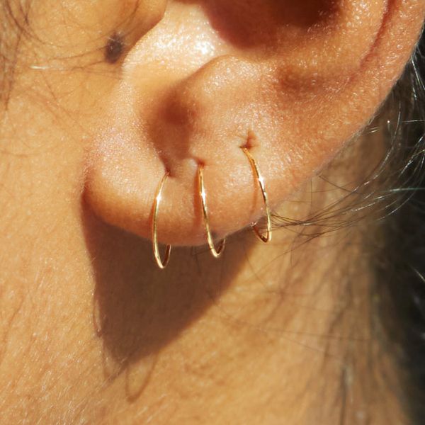 Catbird Filament Gold Hoop Earrings