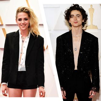 Shirtless Timothée Chalamet, Kristen Stewart's shorts and 12 more dramatic  Oscars red carpet looks