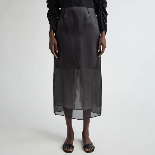 Lafayette 148 New York Layered Silk Pencil Skirt