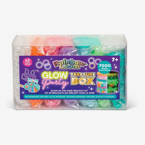 Rainbow Loom Treasure Box Jewelry Kit: 7,000 Glow-in-the-Dark Rubber Bands + 2 Happy Looms
