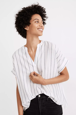 Madewell Lakeline Popover Shirt in Stripe