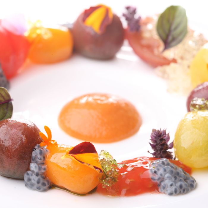Satur Farms tomatoes, with tomato gelée.