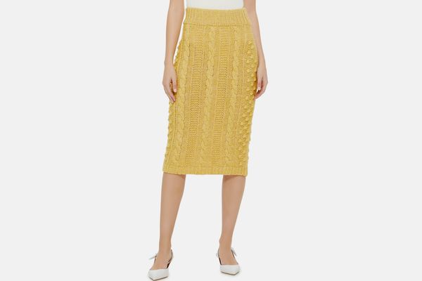 ALEXACHUNG Cable-Knit Pencil Skirt