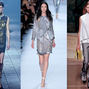 Looks from Lanvin, Givenchy, and Celine.