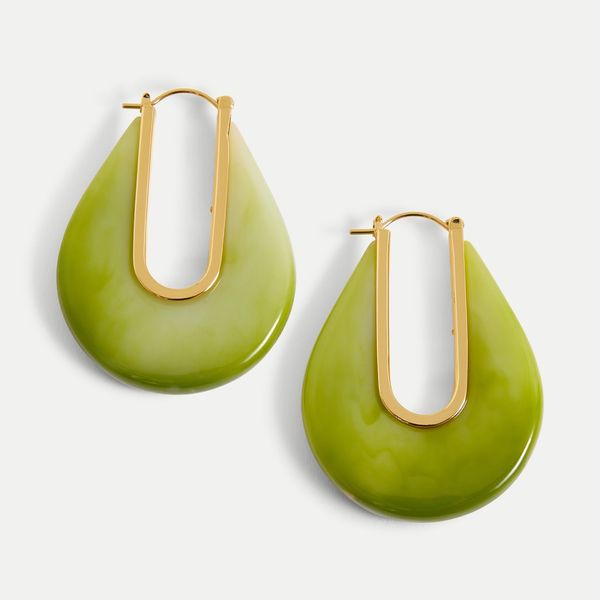 Veronica Beard Resin Drop Hoop Earring