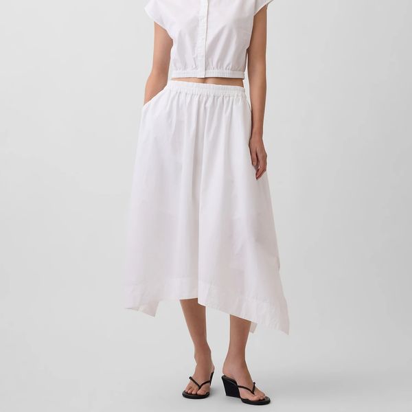 Gap Poplin Midi Handkerchief Skirt
