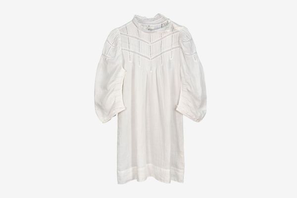 Dôen Georgia Lace-Trimmed Pintucked Dress