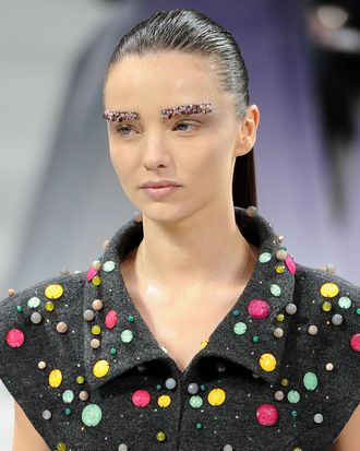 Miranda Kerr in Chanel's fall 2012 runway show.