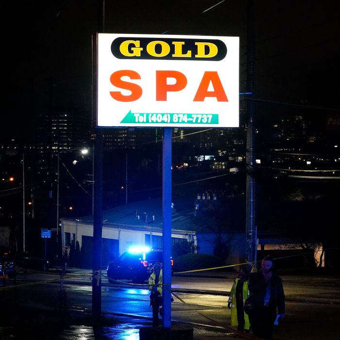 Gold Spa in Atlanta, where three Asian women were shot to death amid a shooting rampage on March 16.