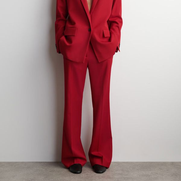 COS Wool Blend Straight-Leg Pants - Red