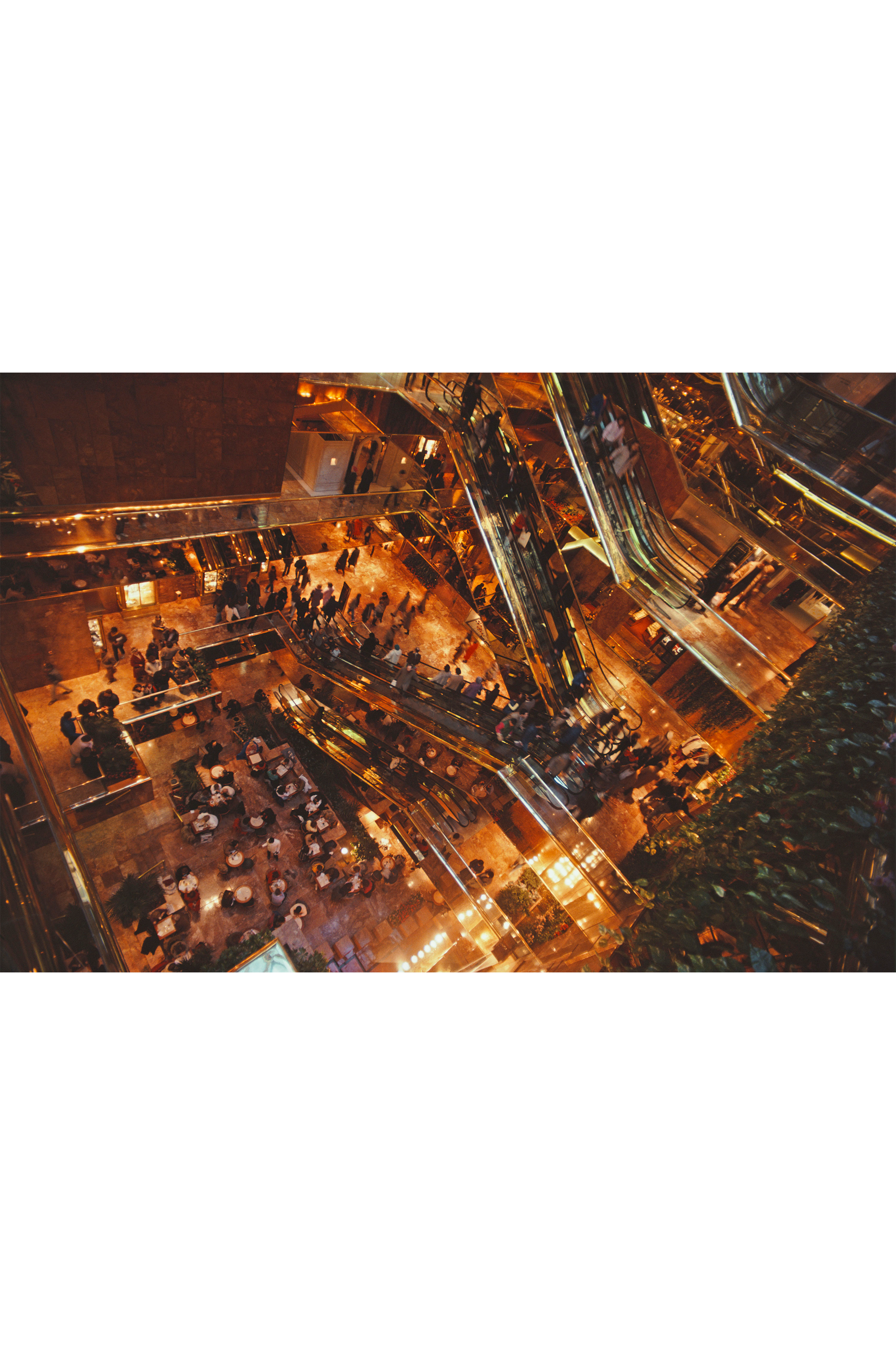 In the atrium, 1985.
