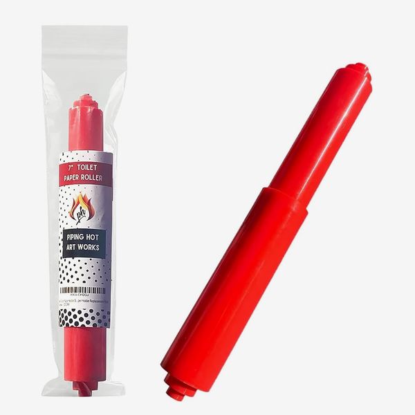 Piping Hot Art Works Red Toilet Paper Holder Spring Rod