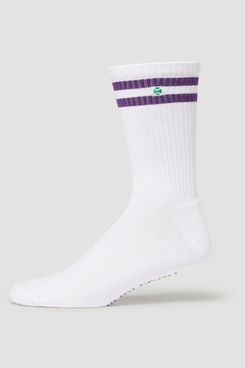 Wimbledon Crew Socks - White & Purple