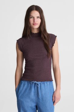 Madewell Smocked Mockneck Tank