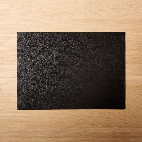 CB2 Saddle Faux Brown Leather Place Mat