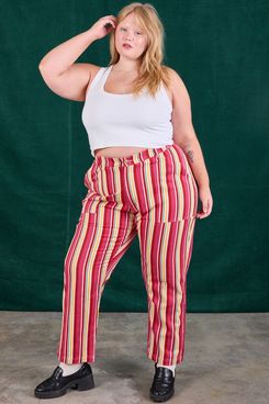 Big Bud Press Stripe Work Pants - Cherry Candy