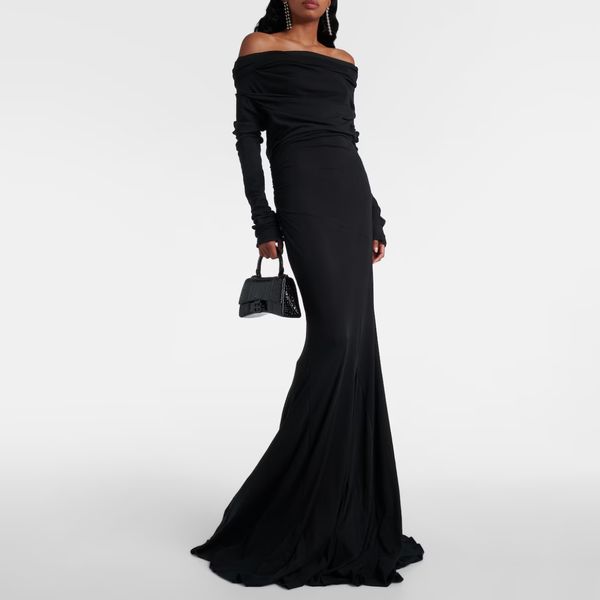 Entire Studios Bound Off-shoulder Draped Gown