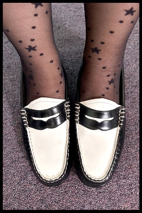 The Whitney Weejuns worn with sheer, starred socks.