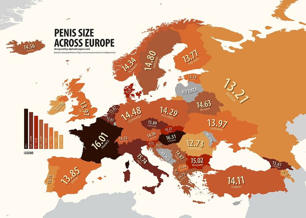 Schipbreuk Octrooi veiligheid See a Map of Penis Sizes Across Europe