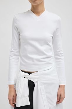 Tibi Fundamentals Perfect T-Shirt Shrunken V-Neck