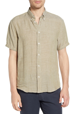 Billy Reid Tuscumbia Short Sleeve Linen Button-Down Shirt