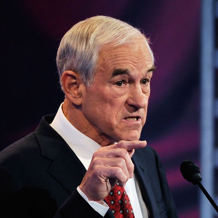 U.S. Rep. Ron Paul (R-TX) speaks during the ABC News GOP Presidential debate on the campus of Drake University on December 10, 2011 in Des Moines, Iowa. 