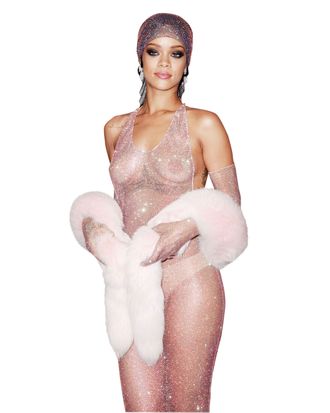 Rihanna donned a crystal-embellished sheer gown by Adam Selman for the 2014 CFDAs.