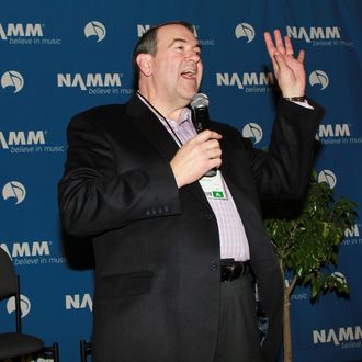 ANAHEIM, CA - JANUARY 12: Former Governor of Arkansas Mike Huckabee attends the 2011 NAMM Show - Day 1 at the Anaheim Convention Center on January 12, 2011 in Anaheim, California. (Photo by David Livingston/Getty Images for NAMM) *** Local Caption *** Mike Huckabee