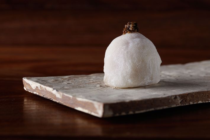 Mochi, with chocolate.