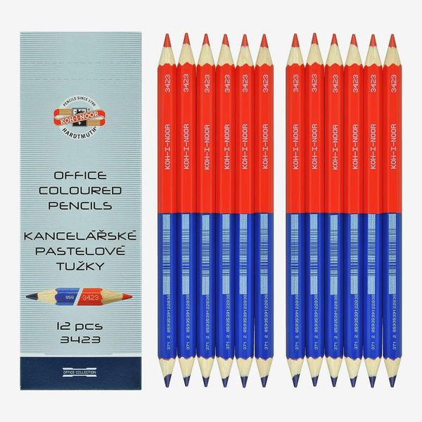 Koh-I-Noor 34230EG006KS 9-mm. Office Coloured Pencil Blue-Red (Pack of 12)