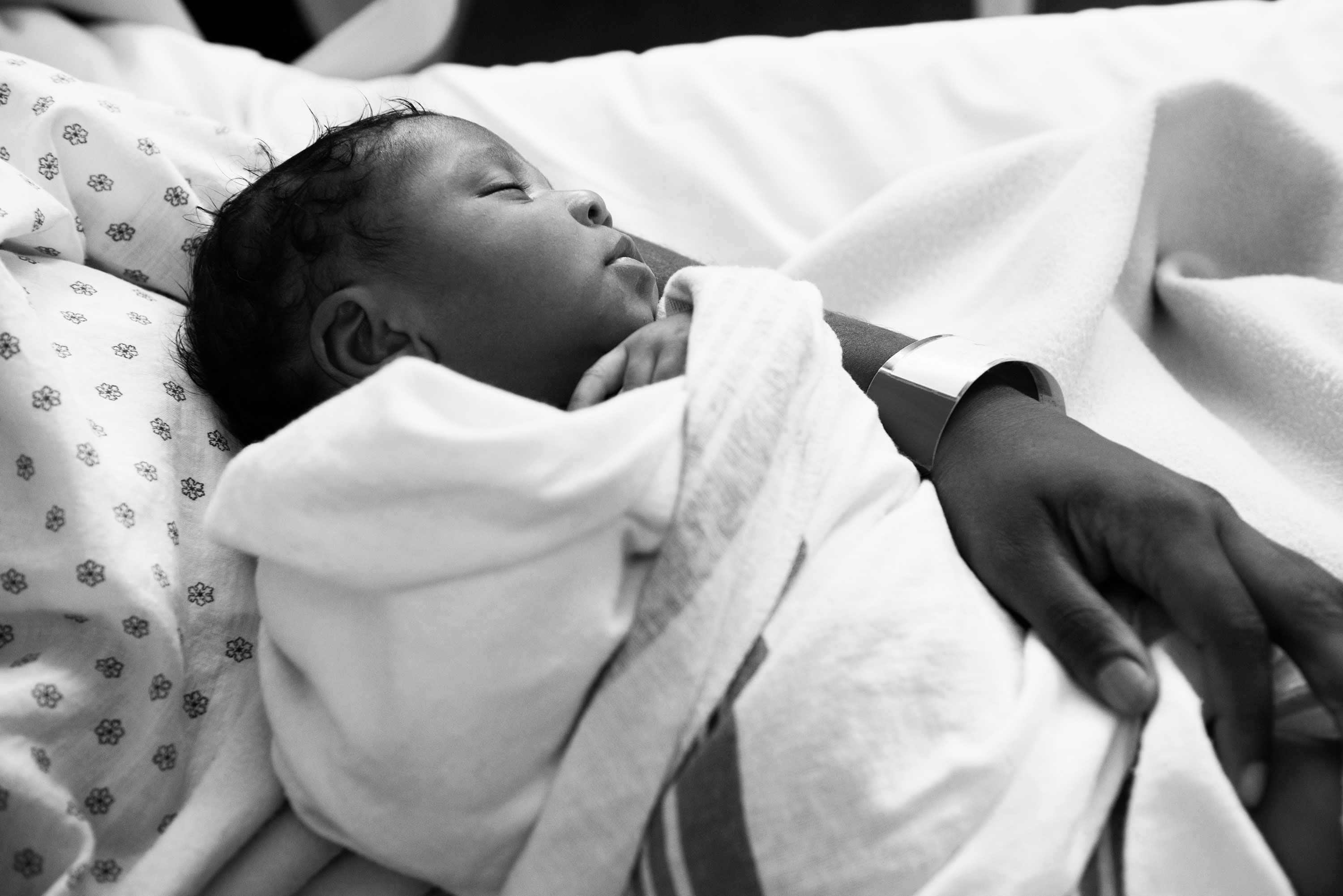 black newborn at hospital