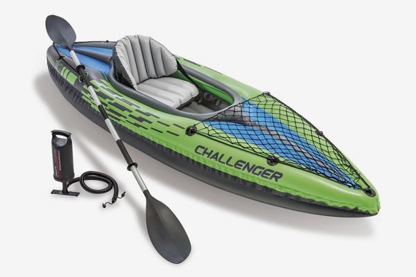 Intex Challenger K1 Kayak, One-Person Inflatable Kayak Set With Aluminum Oars and High-Output Air Pump