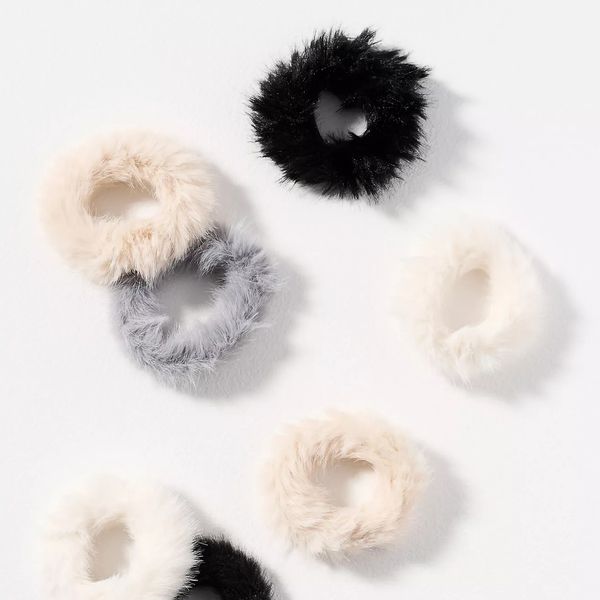 Anthropologie Natasha Faux-Fur Hair Ties, Set of 8