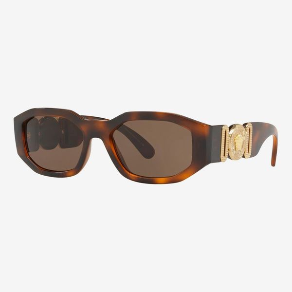 Versace Havana Plastic Geometric Sunglasses Brown Lens