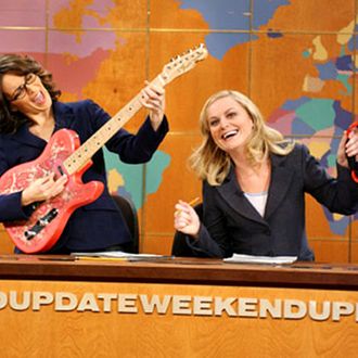 SATURDAY NIGHT LIVE -- Episode 9 -- Aired 01/15/2005 -- Pictured: (l-r) Tina Fey, Amy Poehler during 