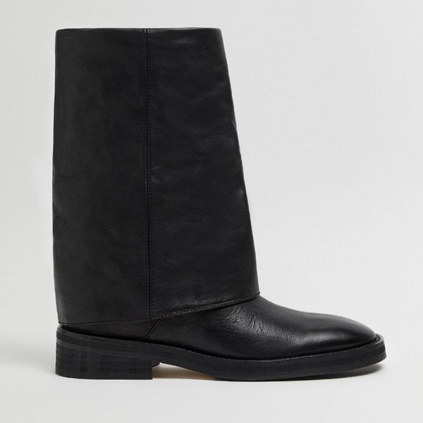 Miista Arden Black Ankle Fold Over Boots