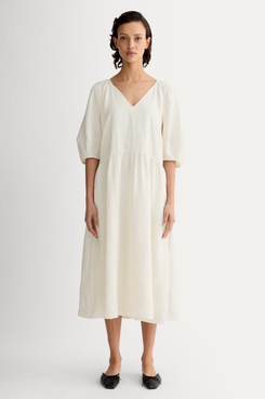 Everlane The Linen Oversized Puff-Sleeve Dress