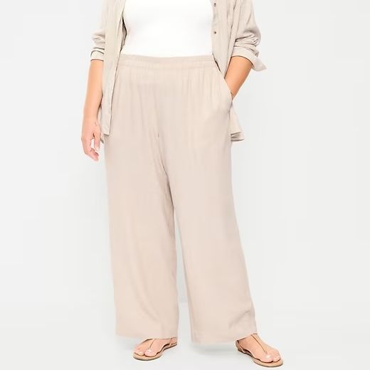 Old Navy High-Waisted Linen-Blend Super Wide-Leg Pants