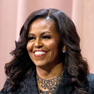 Michelle Obama Wears a Shiny Suit by Christopher John Rogers