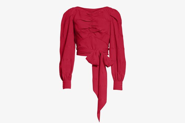 Rachel Comey Bounds Tie Waist Silk Blend Top