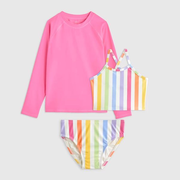 Quince Tankini and Long Sleeve Raglan Rash Guard Set