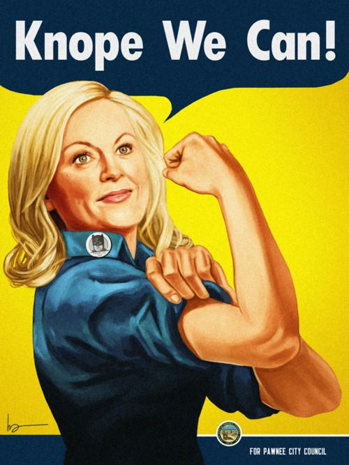 See Leslie Knope As Rosie the Riveter