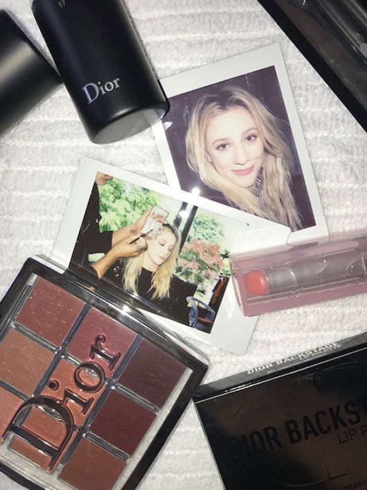 Lili Reinhart getting ready for the Backstage Dior party.