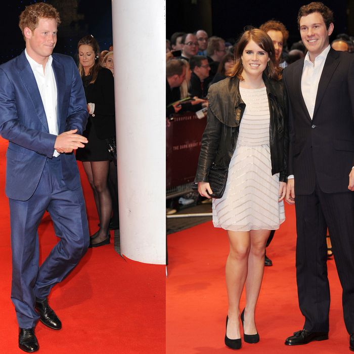 Prince Harry, Princess Eugenie, and Jack Brooksbank.
