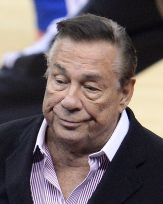Los Angeles Clippers owner Donald Sterling attends the NBA playoff game between the Clippers and the Golden State Warriors on April 21, 2014 at Staples Center in Los Angeles, California. The NBA banned Sterling for life for 'deeply offensive and harmful' racist comments that sparked a national firestorm. NBA Commissioner Adam Silver hit Sterling with every penalty at his disposal, fining him a maximum $2.5 million dollars and calling on other owners to force him to sell his team.