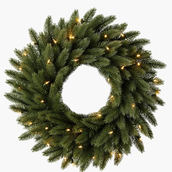 Balsam Hill Vermont White-Spruce Pre-Lit Wreath