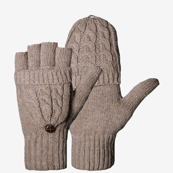 Womens Lady Cute Winter Gloves Soft Warm Knitted Wool Fingerless Mittens Fashion